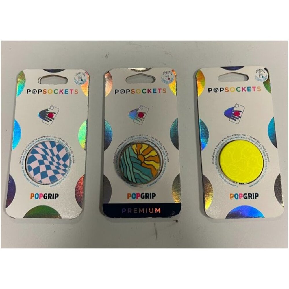 PopSockets PopGrip 3 Design Cell Phone Grip & Stand 3Pk